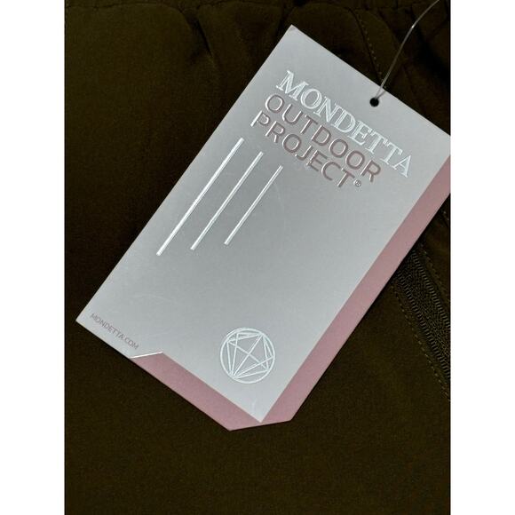 Mondetta NWT Stitched Detail Pull On Shorts Size XL Olive Green Pockets Walking - Picture 4 of 5